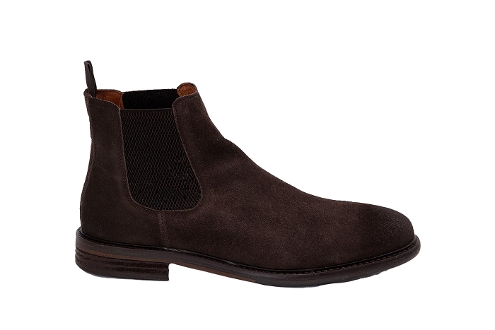 Schmoove boots bottines pilot chelsea bleu buck marron