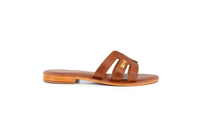 Les tropeziennes nu pieds sandale damia cognac