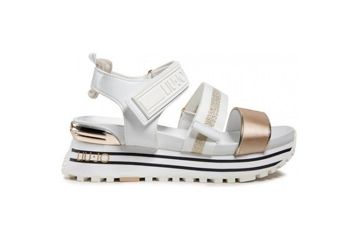 Liu jo nu pieds sandale maxi wonder sandal blanc or