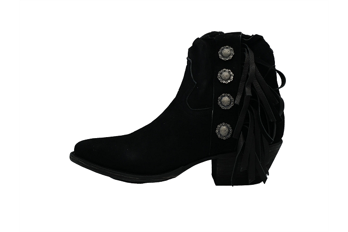 Mexicana boots bottines 1010 franges velours noir3052501_2