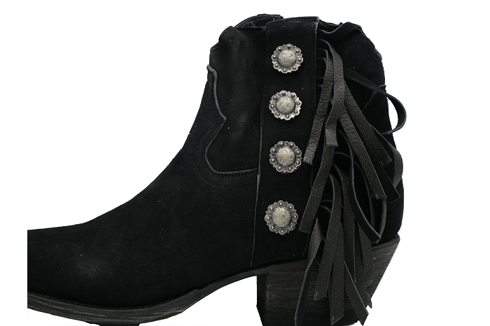 Mexicana boots bottines 1010 franges velours noir3052501_5