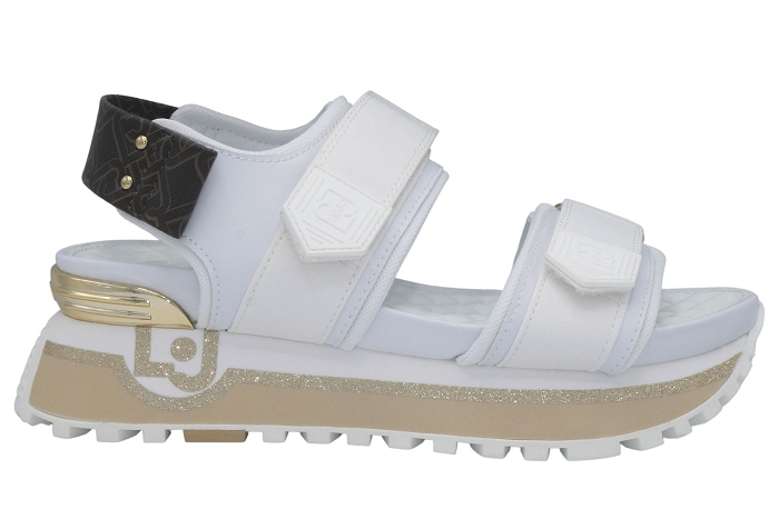 Liu jo nu pieds sandale maxi wonder cow blanc or