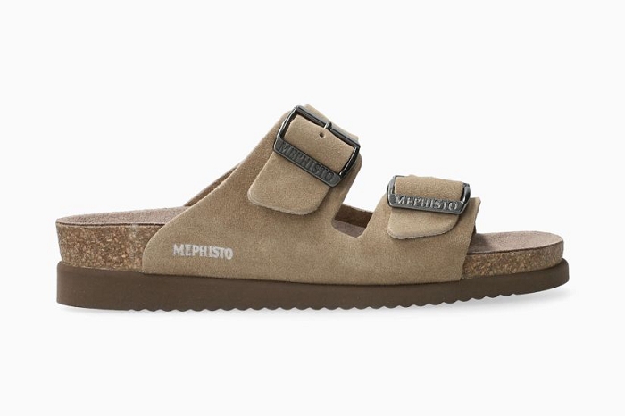 Mephisto nu pieds sandale hester gris beige