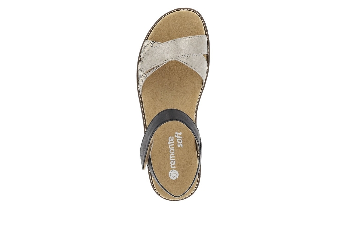 Remonte nu pieds sandale d2049 63 beige noir3248401_2