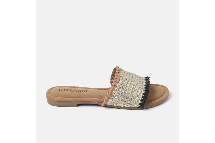 Lazamani nu pieds sandale 33786 noir or
