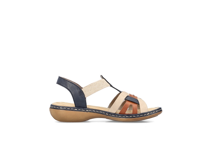 Rieker nu pieds sandale 65918 90 blue bleu marron