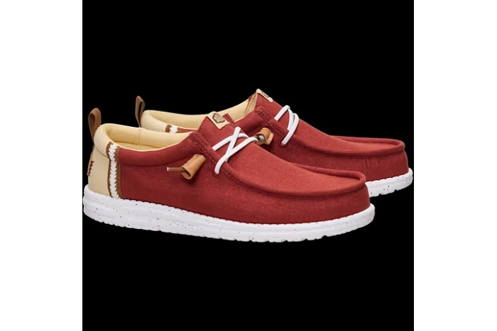 Hey dude bateaux wally craft linen rouge3410601_5