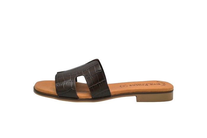 Evafruitos nu pieds sandale 3053 mule croco marron3412301_2