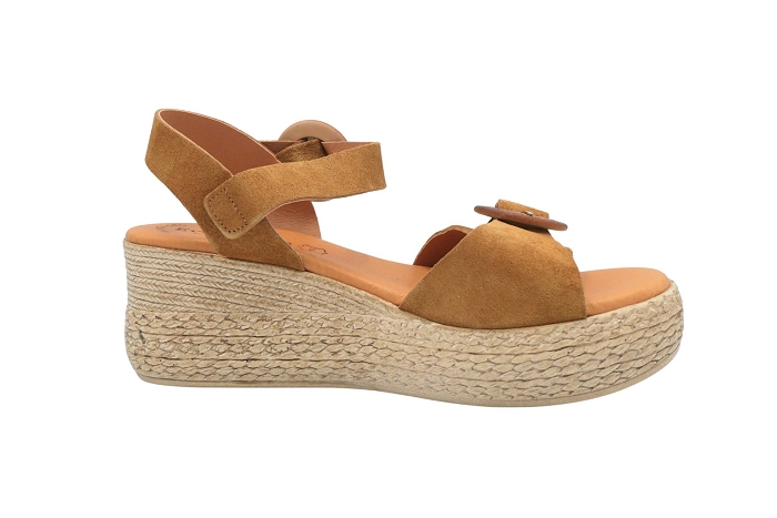 Evafruitos nu pieds sandale 3777 bcle bois tan