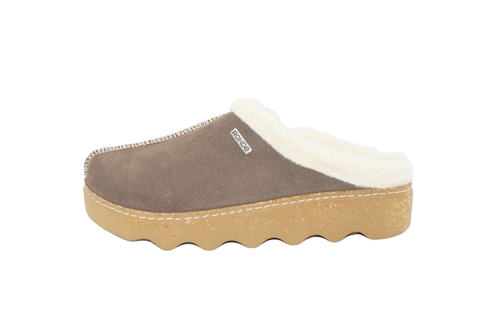 Rhode pantoufle 6125 beige fourre chocolat3436401_2