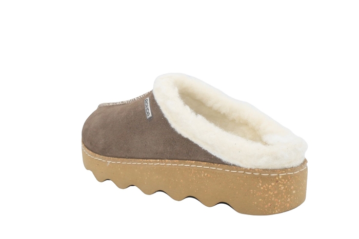 Rhode pantoufle 6125 beige fourre chocolat3436401_3