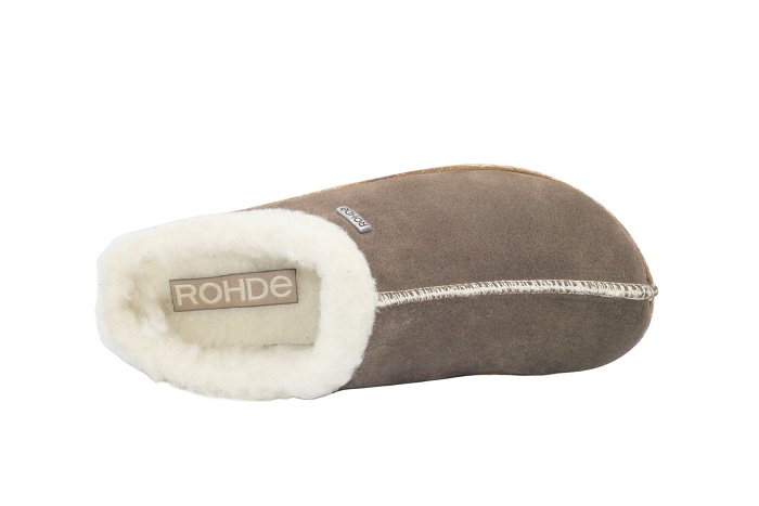 Rhode pantoufle 6125 beige fourre chocolat3436401_4