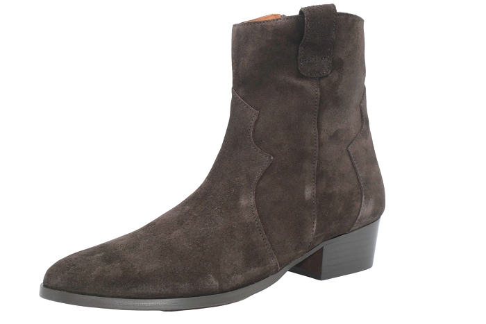 Belang boots bottines 08549boots zip buck marron3449001_4