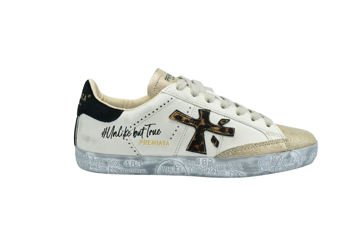 Premiata baskets stevend 7605 blanc or